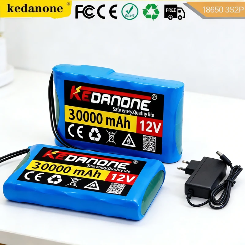 

18650 12V 30000mah 3s2p Capacity DC 12.6v 30Ah Portable Rechargeable Li-ion Battery for fishing lights