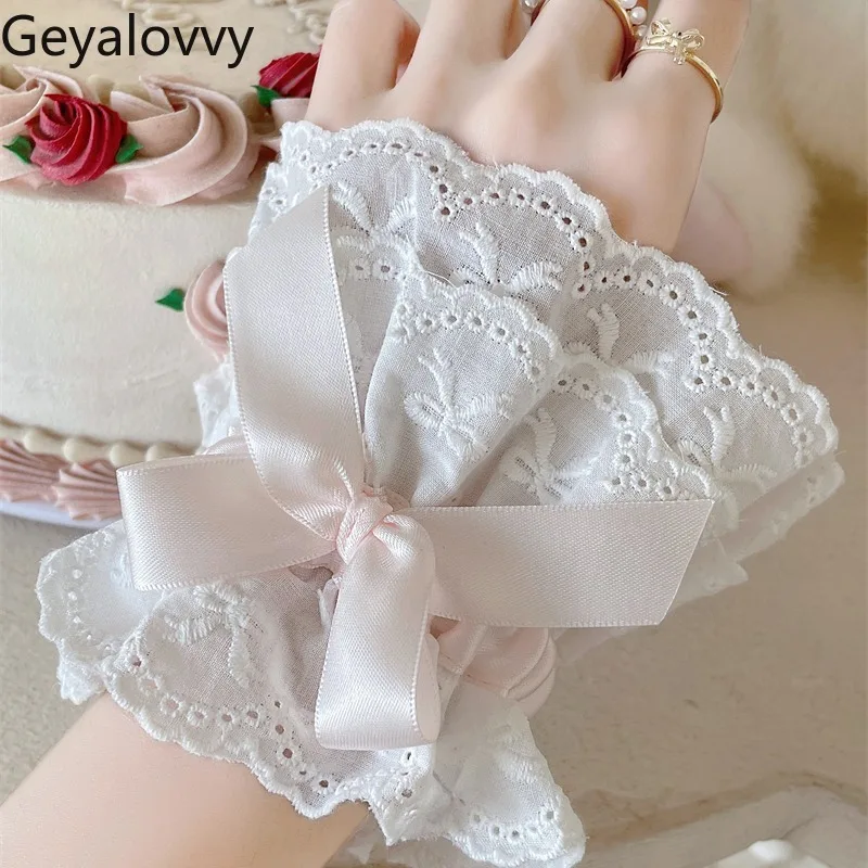 

Original Design Lolita Generative Color Lace Sleeves Women's Summer Bows Sweet Cute Elegant Hand Sleeves Oversleeve