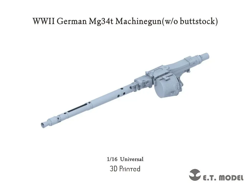 ETmodel 1:16 P16-005 WWII German Mg34t Machinegun(w/o buttstock)3D Printed