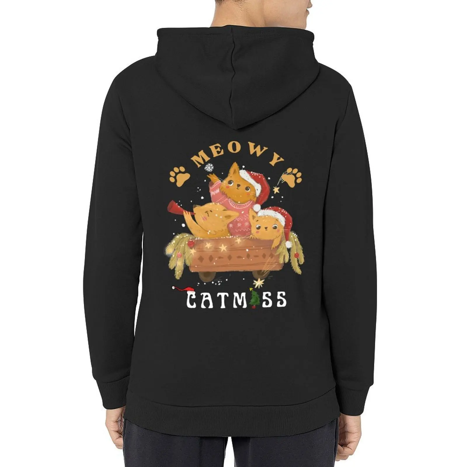 

Meowy Catmas Hoodie men clothing male clothes fashion men anime clothing new hooded tee
