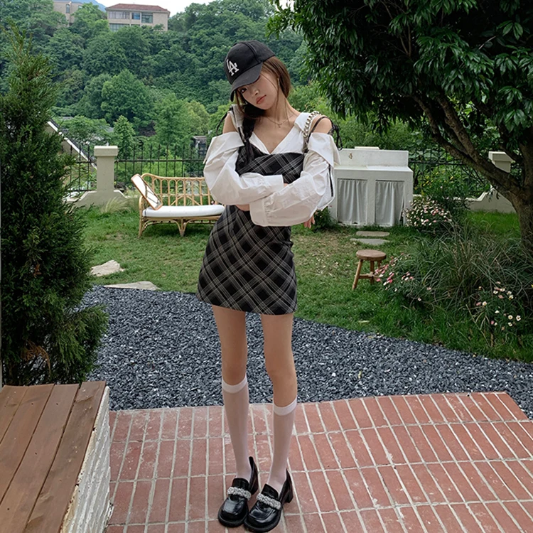 Outono inverno xadrez dr feminino design sensação pequeno ence cintura cinch picante menina bodycon saia ort dr