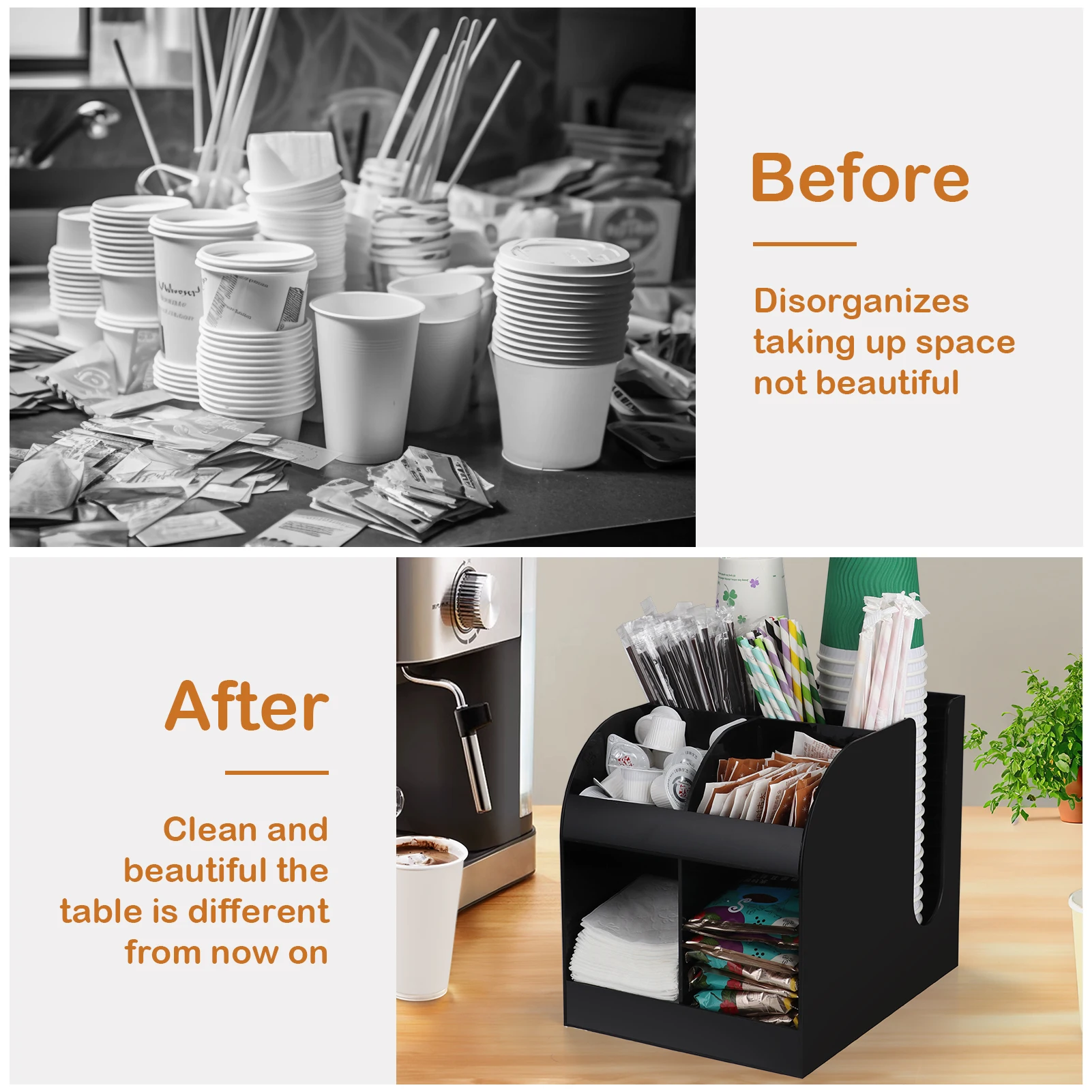 Stainless Steel Paper Coffee Cup Storage Organizer Disposable Cup Dispenser Rack Shelf Multipurpose Paper Cup Display Organizer