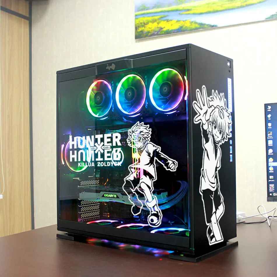 Hunter × Hunter Anime Stickers for PC Case,Personality Graffiti Decor Decals for Computer Chassis Skin,Easy Removable Waterproof