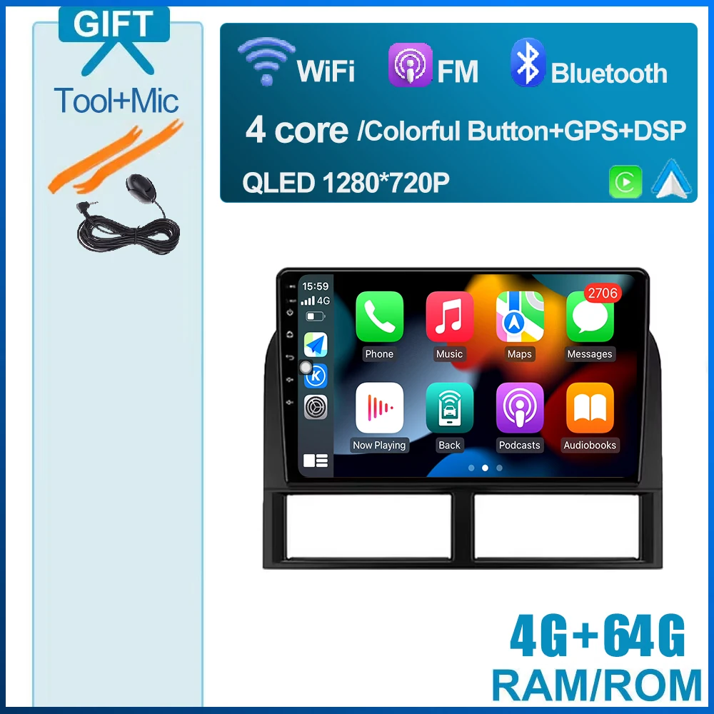 Carplay Android 15 Autoradio Voor Jeep Grand Cherokee II WJ 1998-2004 Multimedia Stereo Speler WiFi GPS navigatie Bluetooth