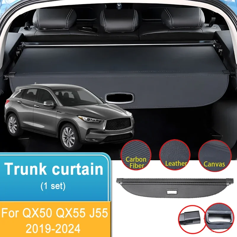 

Rear Trunk Cargo Curtain Cover For Infiniti QX50 2022 Accessories QX55 J55 2019-2024 Trunk Partition Covers Car Interior Storage