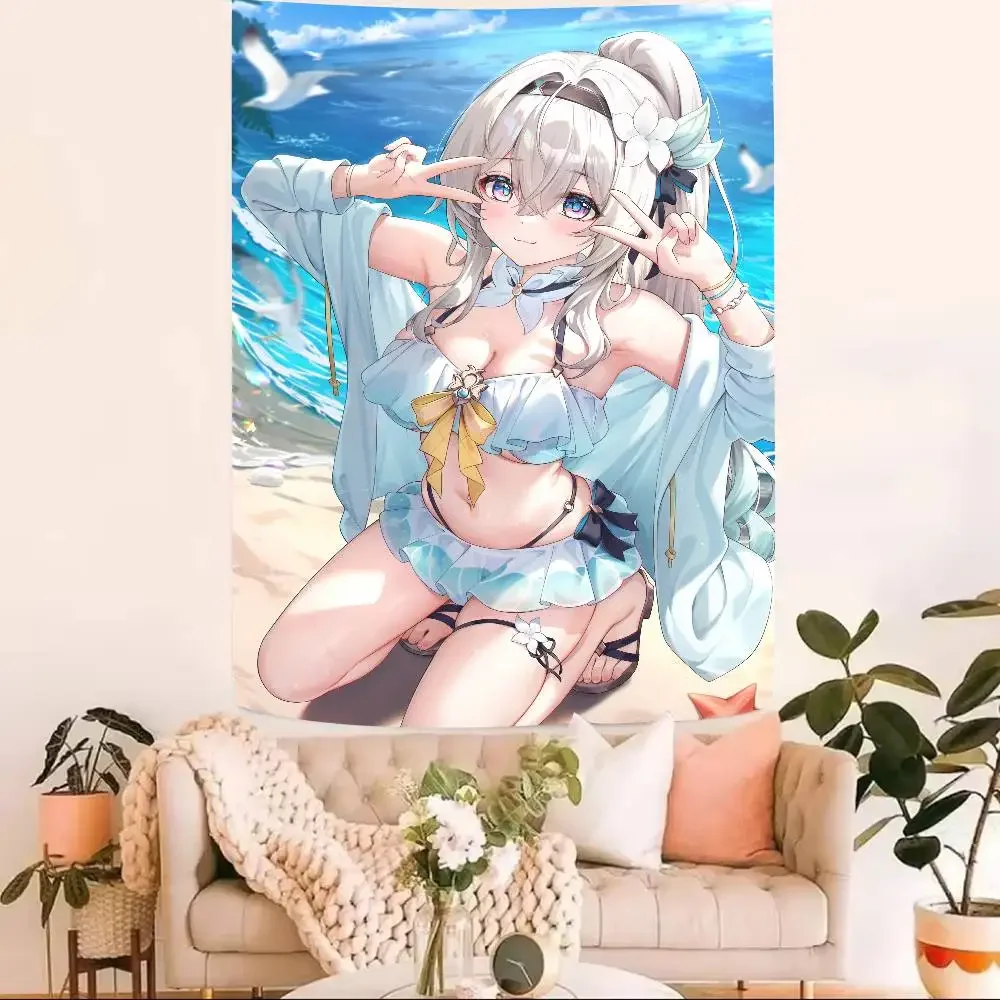 Cute Hot Firefly Honkai Star Rail Gaming Tapestry Tapestry Wall Hanging Art Decoration Aesthetic Background Cloth Birthday Gif
