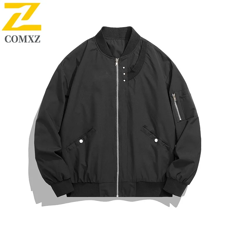 

COMXZ Мужская куртка Модный воротник-стойка Удобное пальто для приключений на открытом воздухе Повседневный стиль Легкая ветрозащитная осенняя одежда