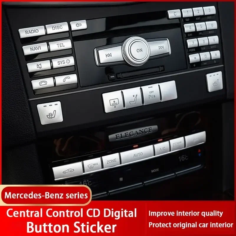 

Car Central Control Air Conditioning CD Panel Button Stickers For Mercedes Benz C/E Class C200 E260l W204 W212 W213 GLK 350 X204