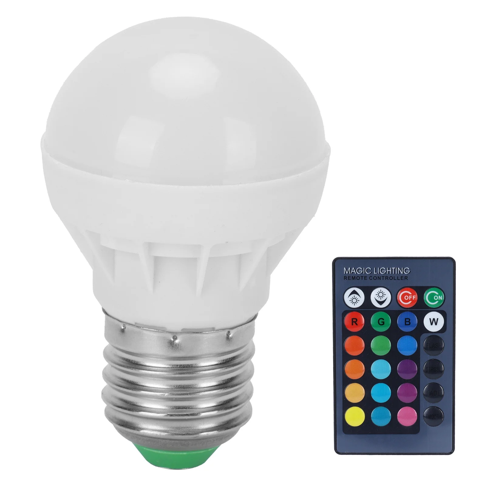 RGB+W Light Bulb 3W E27 Remote Control Color Changing Lamp Home Decoration 85-265V