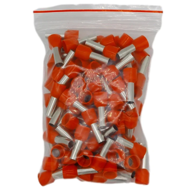 E10-12 Tube insulating Insulated terminals 10MM2 Cable Wire Connector 100PCS/Pack Insulating Crimp Terminal Connector