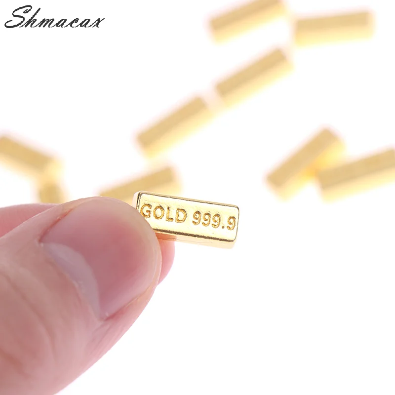 

10pcs/set 1:12 Dollhouse Miniature Gold Bars Coin Model Doll House Decor Toys