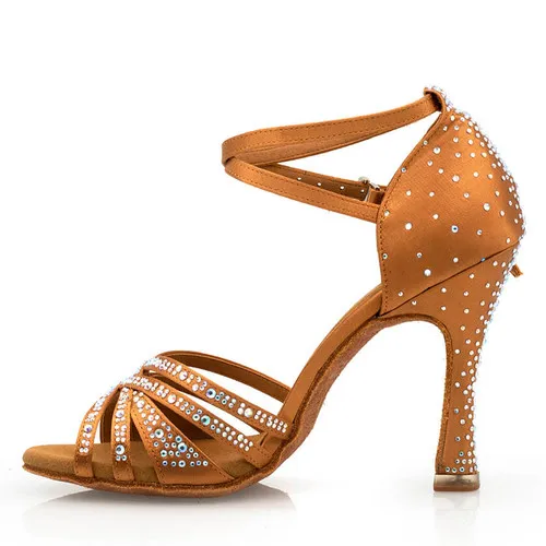 Evkoodance Vrouwen Dansschoenen Strass Latin Dansschoenen Meisje Praktijk 10Cm Latin Salsa Balllroom Aanpassen Feest Dansschoenen