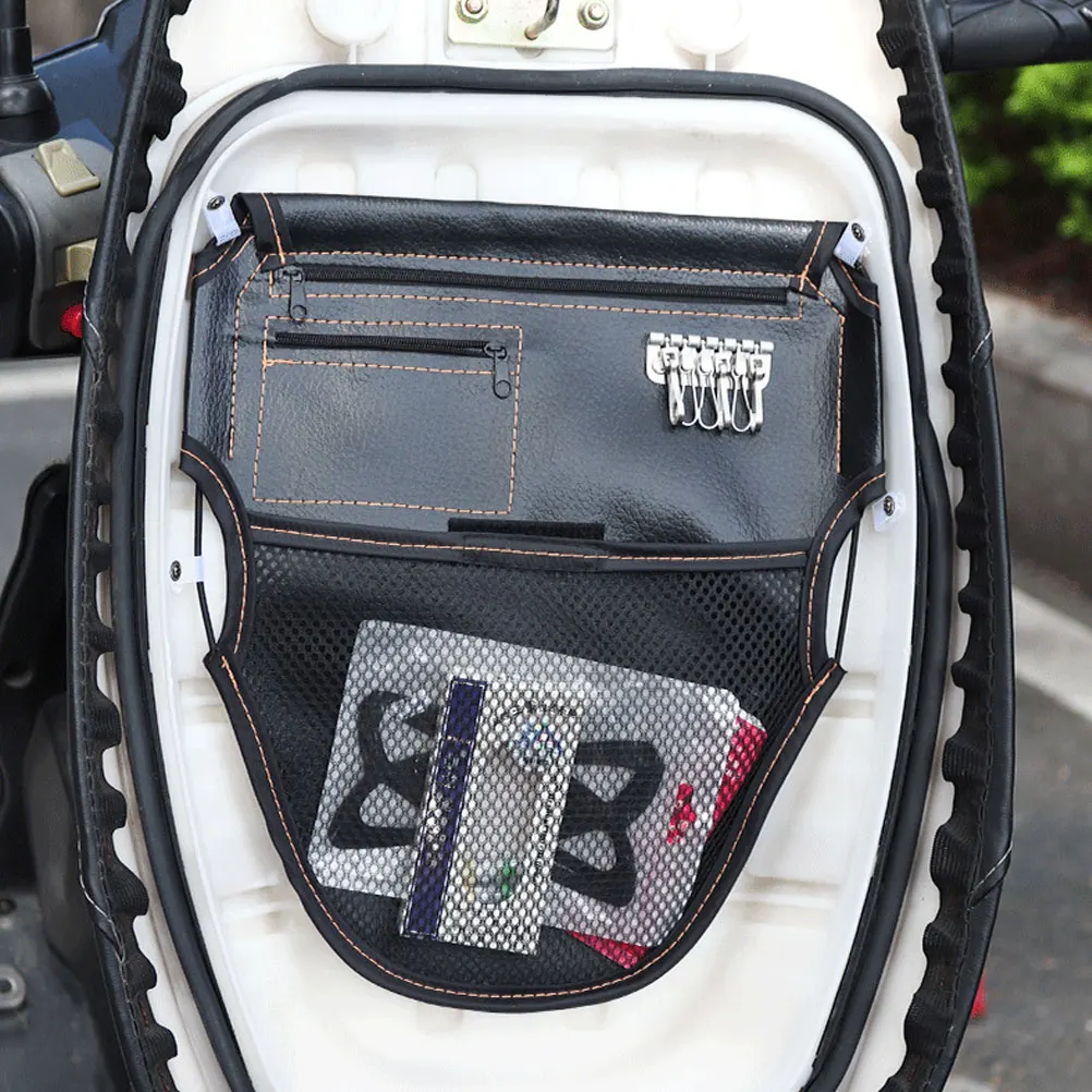 

Multifunctional Cushion Bag for Motorcycle 2PCS PU Metal Under Seat Tool ganizer Pouch Waterproof Storage Bag Decorative