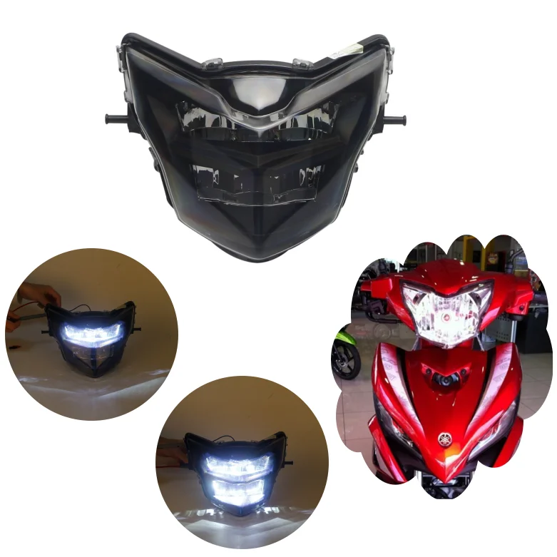 

12V Scooter LED Headlight Front HI/LO Beam E13 E-Mark Clear Lens Soft Glow Motorcycle Headlamp Head Lights for LC135 V2