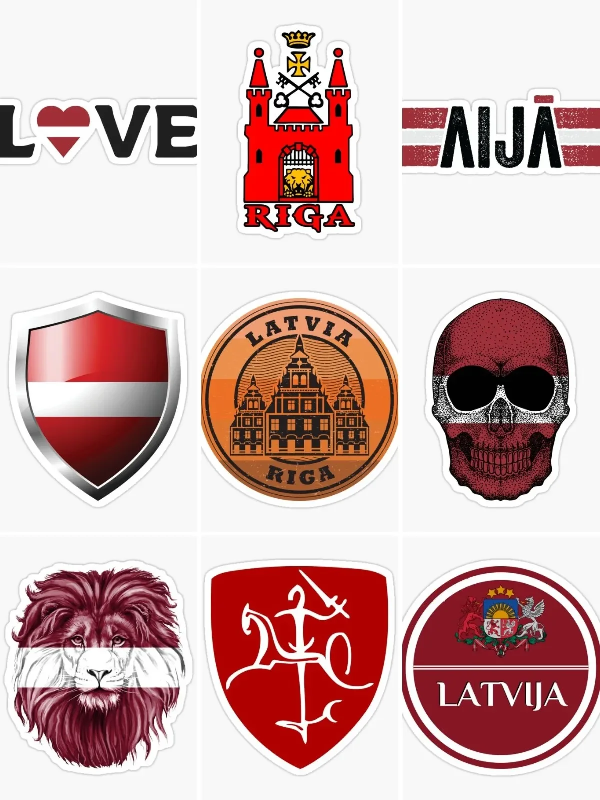 AliExpress Latvia Flag Map Emblem Skull Stickers Truck Car Motorcycle Laptop Window Camper Bicycle Helmet Racing Wall Door Decal Assecories