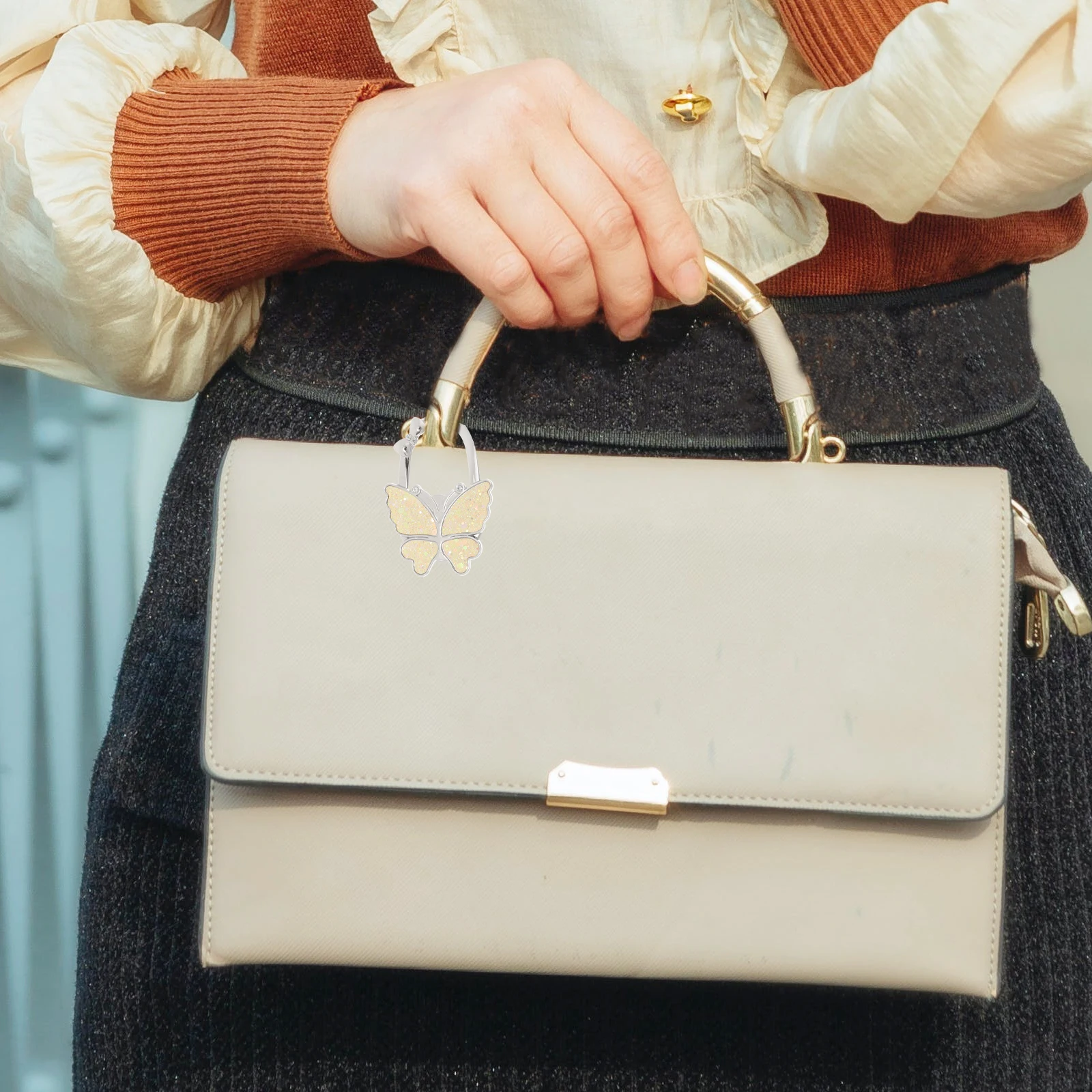 

Hook Shaped Handbag Hanger Salon Purse Storage Organiser Water Proof Backpack Hanging for Table Desk Miss