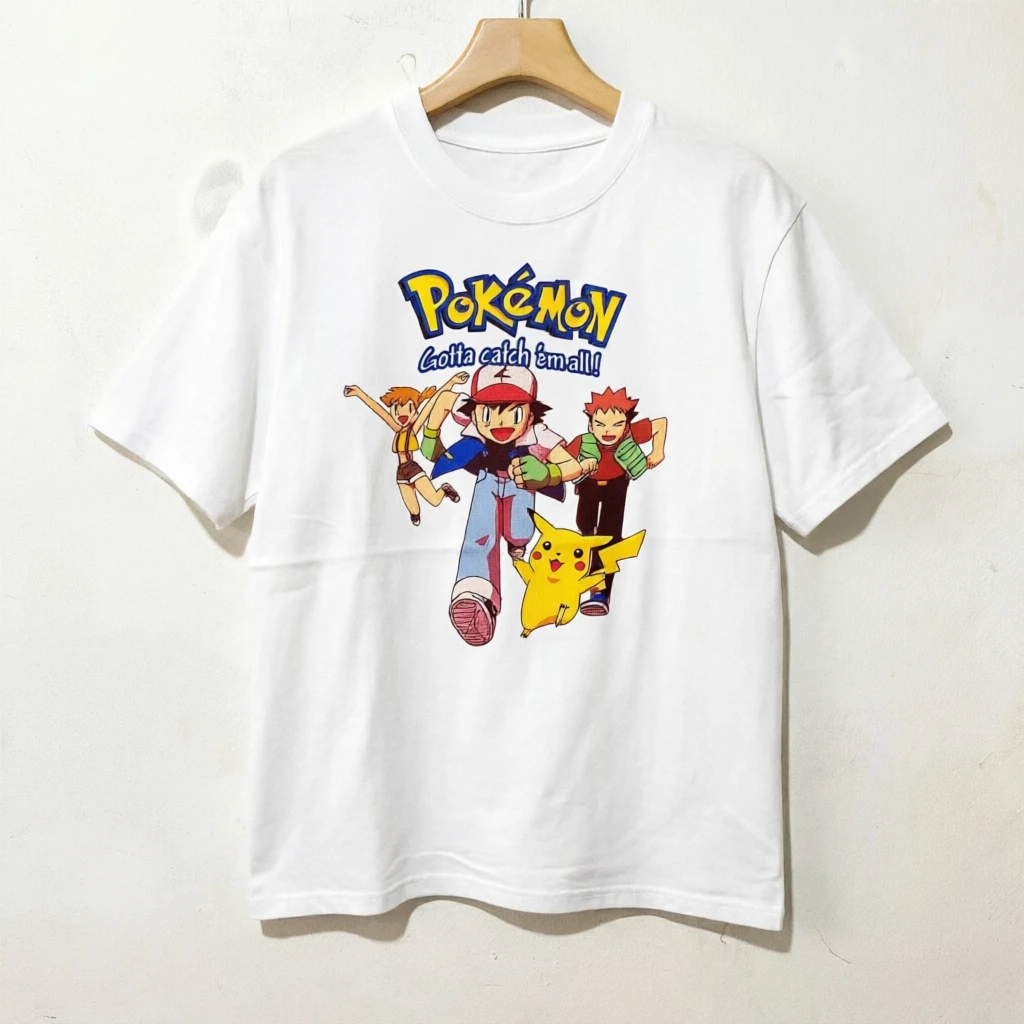 Pokemon Ash Misty Brock Pikachu Print T-shirt 