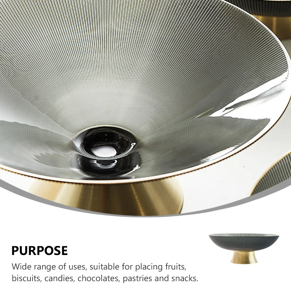 

Glass Tray Tall Snack Bowl For Kitchen Counter Dried Fruit Plate Desktop Storage Pedestal Serving Dish Household Fruit