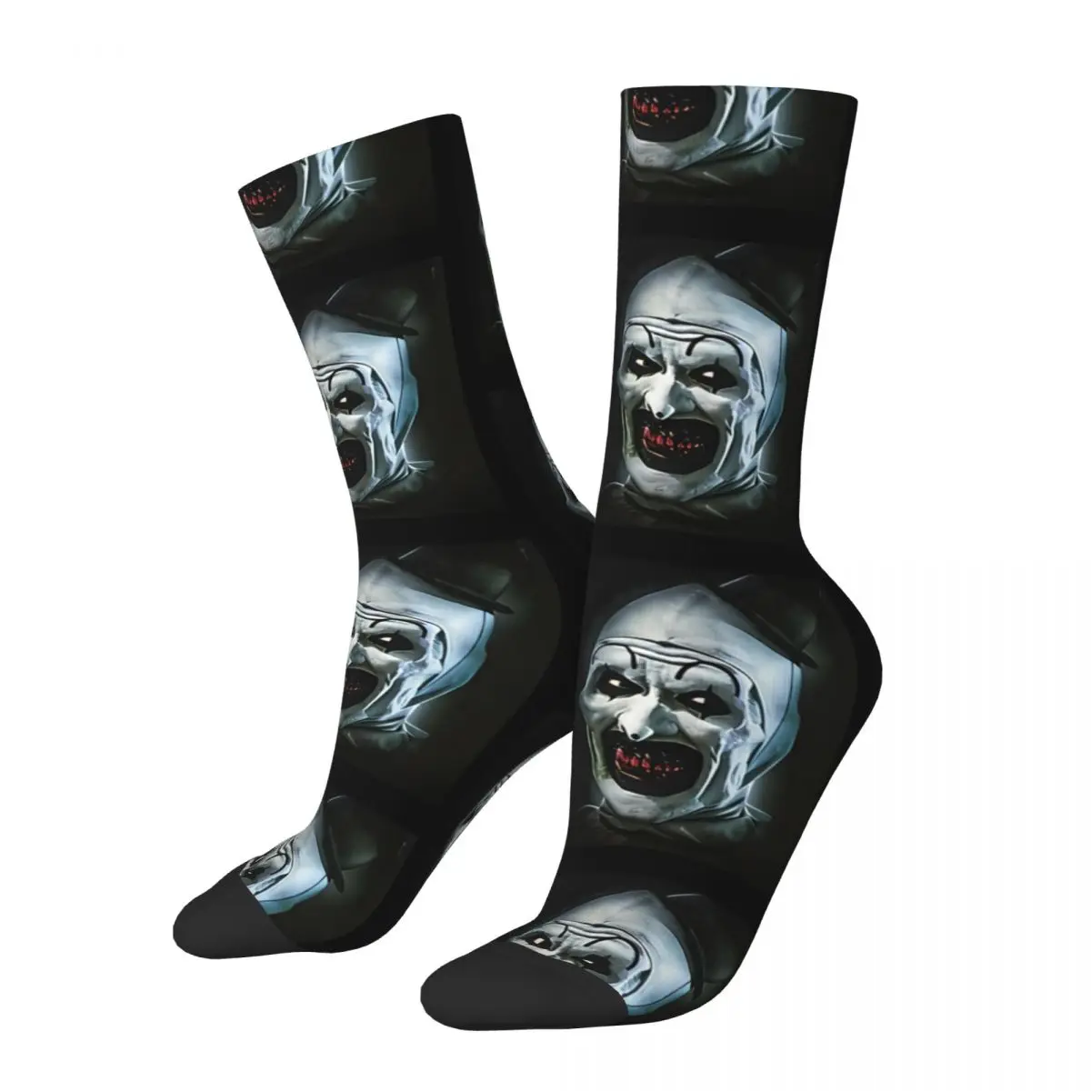 

Funny Men's Socks Medium Horror Vintage Terrifier Horror Films Hip Hop Seamless Crew Sock Gift Pattern Printed