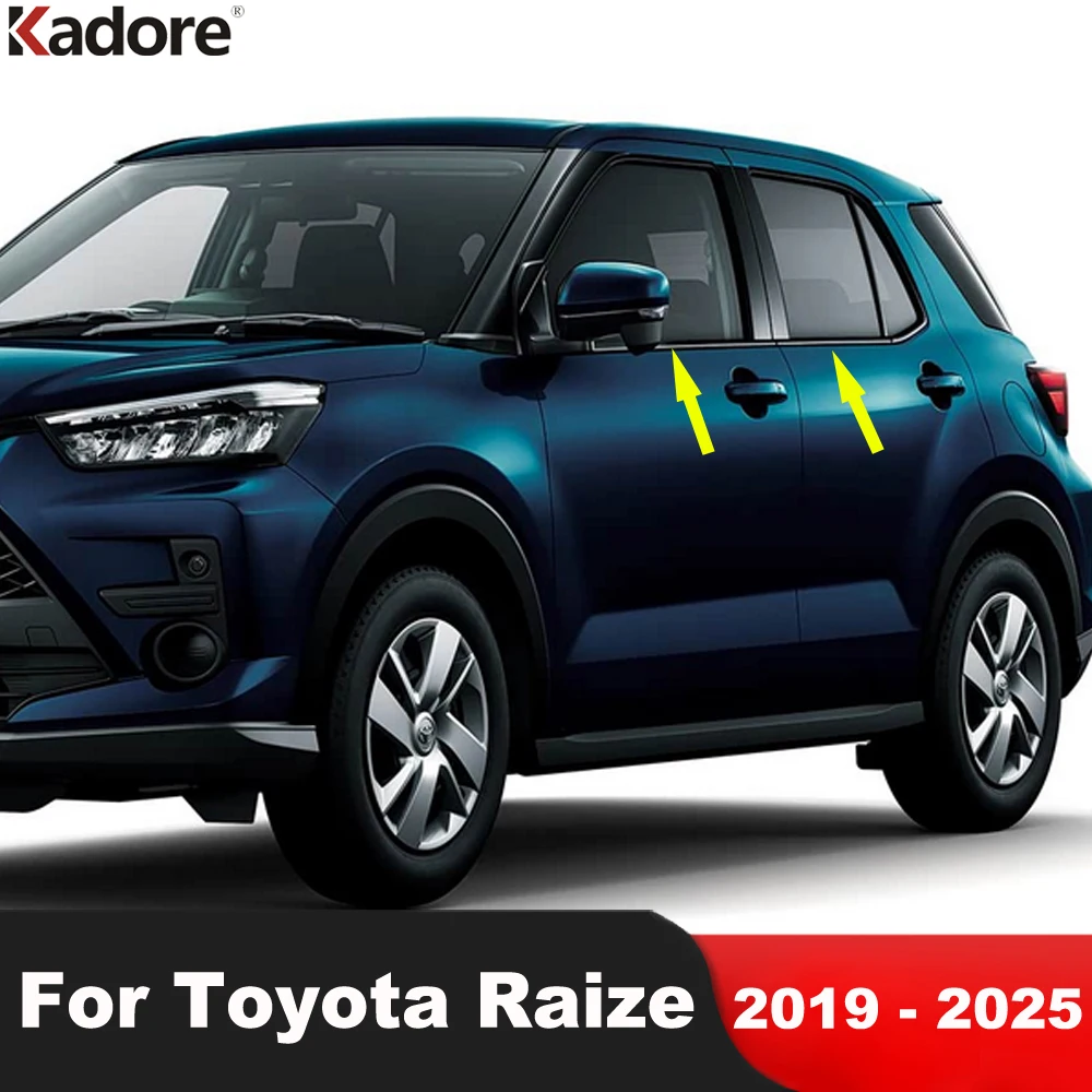 For Toyota Raize 2019 2020 2021 2022 2023 2024 2025 Steel Car Bottom Window Frame Sill Trims Molding Garnish Strip Accessories