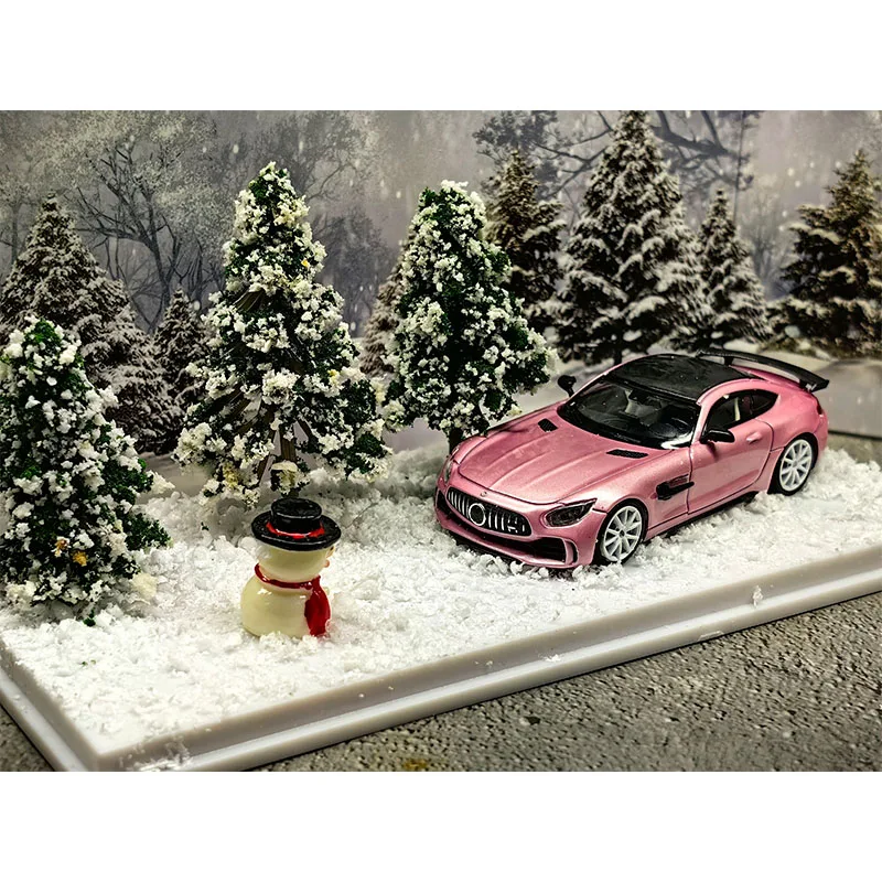 

FINE WONKS64 1:64 Christmas Special Edition Scene AMG GTR Christmas Eve Gift Alloy Die Casting Model Collect Ornaments
