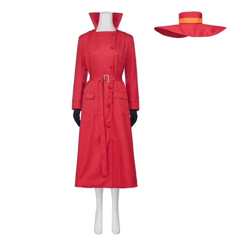 Anime Carmen Sandiego  Cosplay Costume Uniform Full Set Red Outfits Halloween Carnival New Year Party Suit