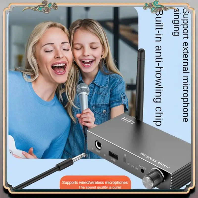 

Durable Bluetooth 5.3 Audio Receiver Adapter U Disk Play Coaxial To 3.5MM AUX RCA R/L Wireless DAC Converter With Mic IR Remote