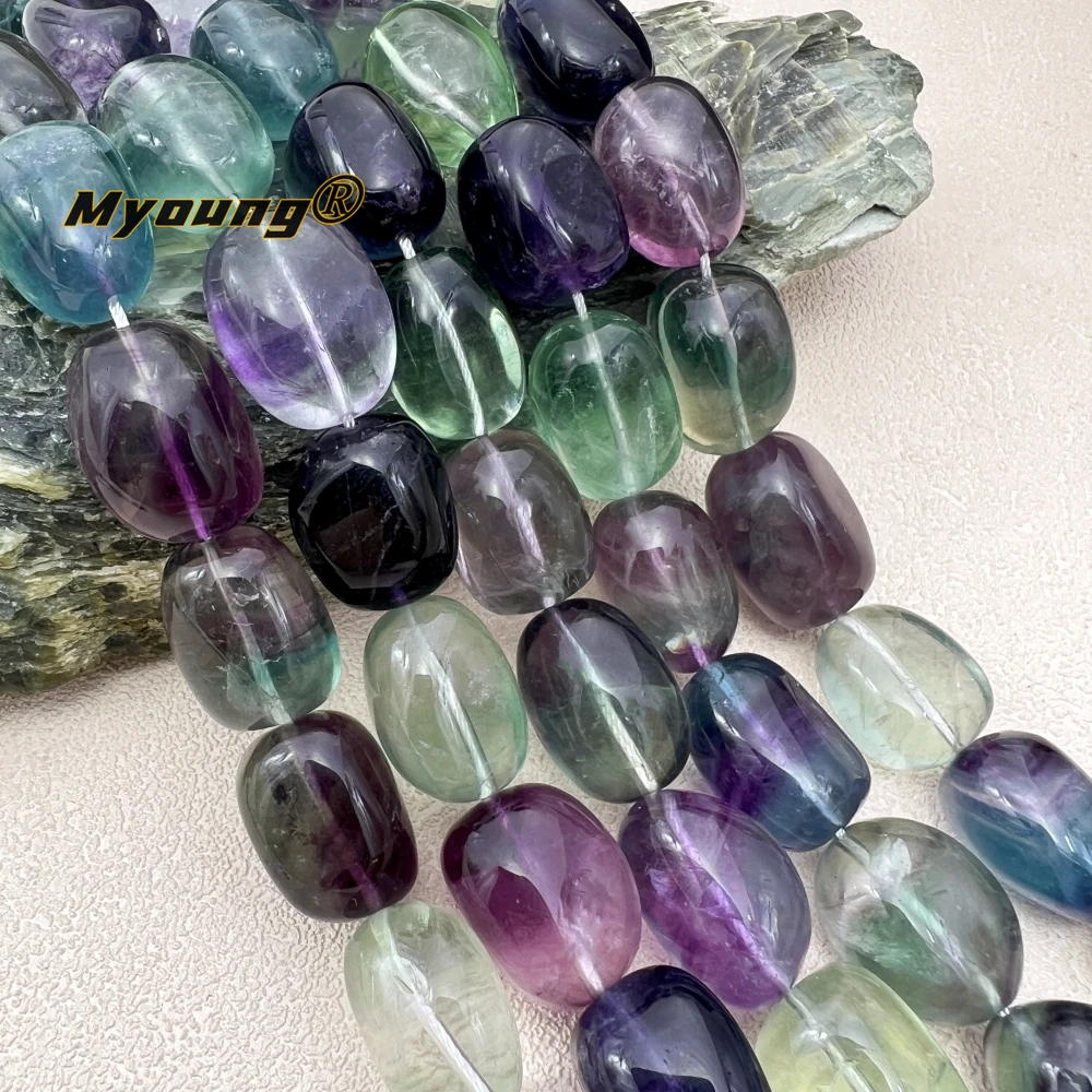 

Large Irregular Natual Crystal Quartz Colourful Fluorite Nugget Beads For DIY Jewelry Making MY240138