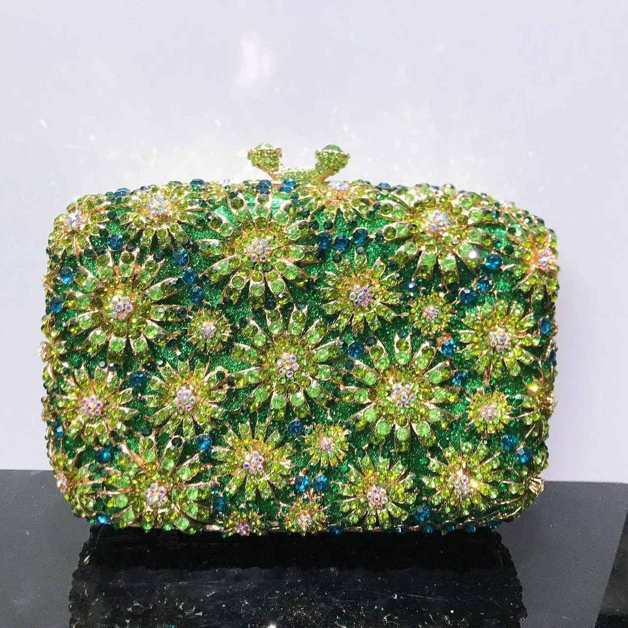 Dandelion hollow pattern diamond dinner bag banquet rhinestone clutch evening women's bag clutch