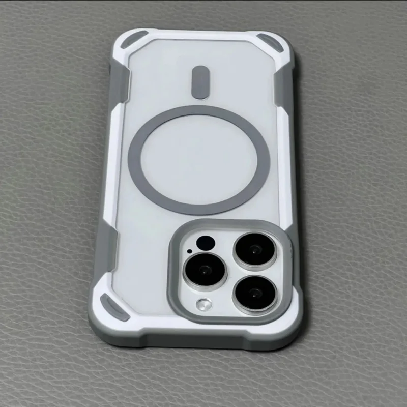 Hit Color Bumper Shockproof Magnetic Phone Case for iPhone 16 17pro max 15 14 Pro 13 11 12 Wireless Charging Hard Acrylic Cover