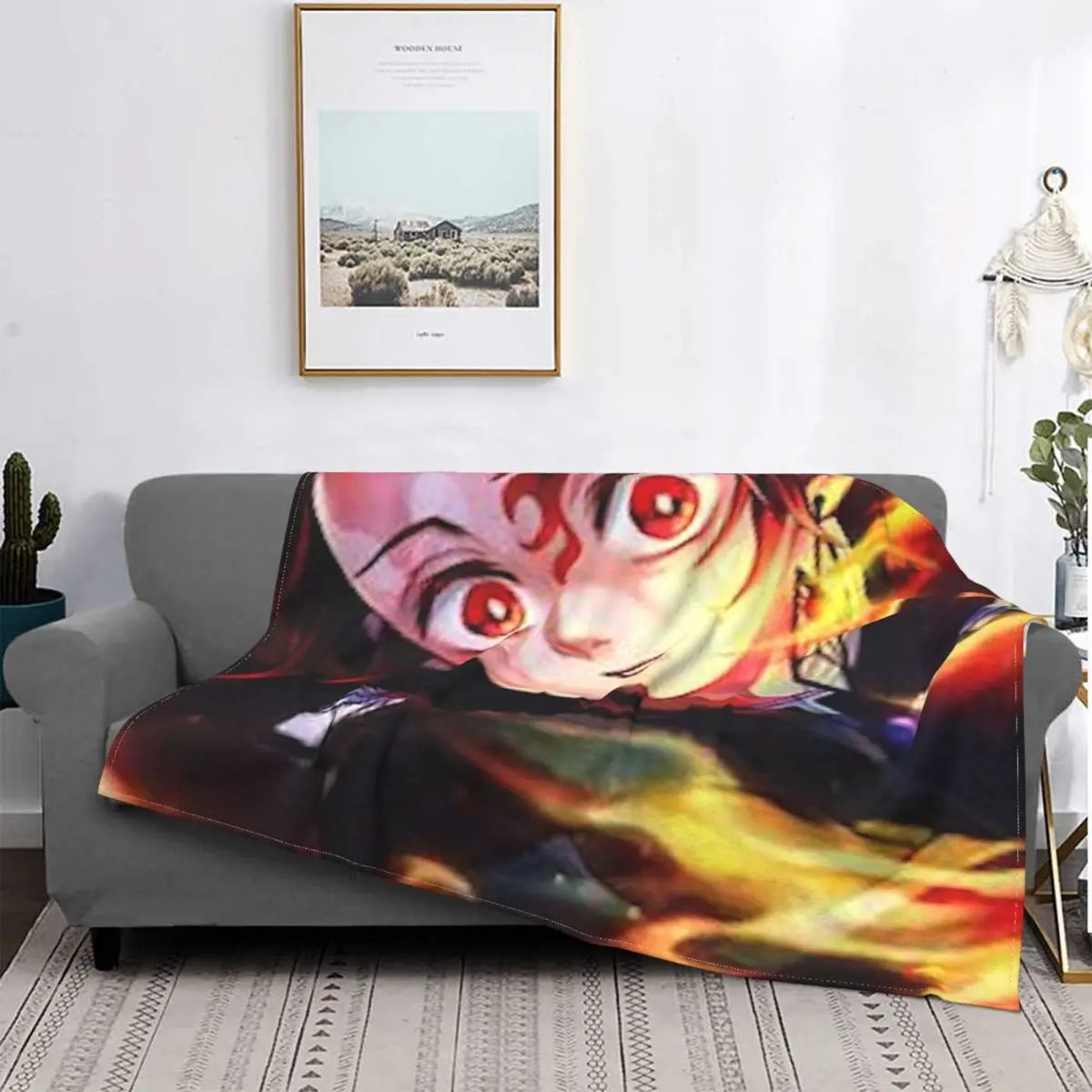 Dororo Fantasy Action Animation TV Series Blanket Fleece Flannel Lightweight Thin Tanjiro Throw Blankets For Bedding Rug Piece