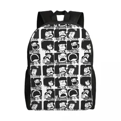 Anime Plaid Mafalda blanket laptop backpack men women casual bookbag for college school student Quino cute kawaii bags