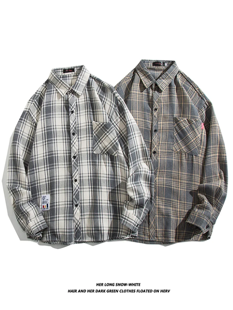 

Повседневная рубашка с длинными рукавами для мальчиков-подростков, модная клетчатая мужская одежда, весенне-осенняя и зимняя одежда из полиэфирного волокна, городская одежда в стиле кэжуал