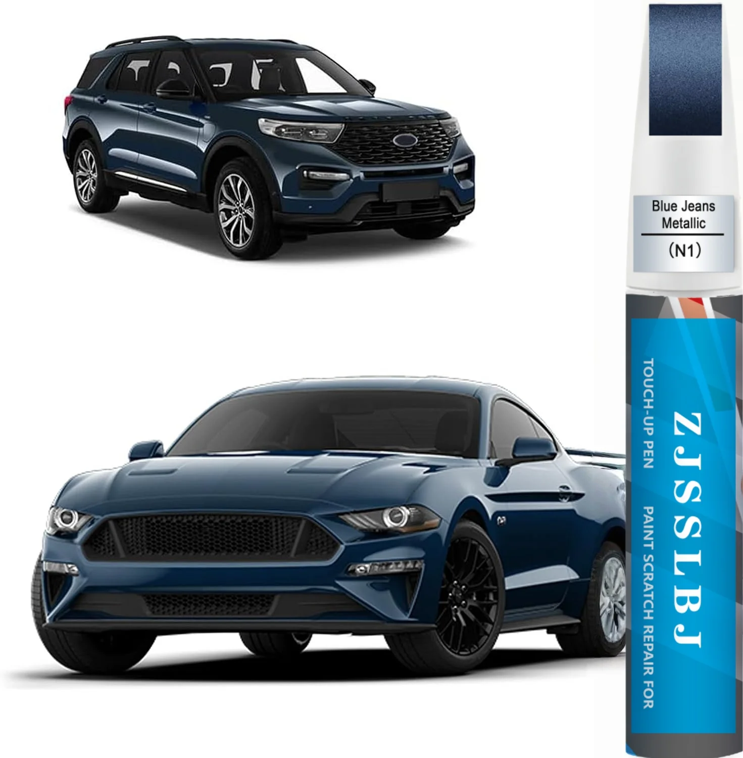 N1 Blue Jeans Metallic Touch Up Paint for Ford, Car Paint Pen Scratch Repair Two-In-One Touch Up Paint, Premium Car Scratch Remo