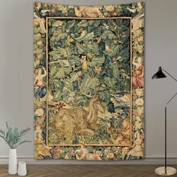 Boho Decoration Home Decor Abstract Flower Tapestry Pumpkin Lamp Night Sky Art Wall Hanging Tapestries Wall Decoration Mural