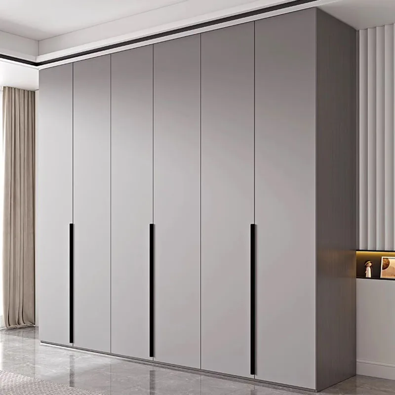 Luxury Clothes Storage Wardrobe Modern Luxurious Portable Organizer Wardrobe Gray Wooden Ropero Armable De Ropa Home Furniture