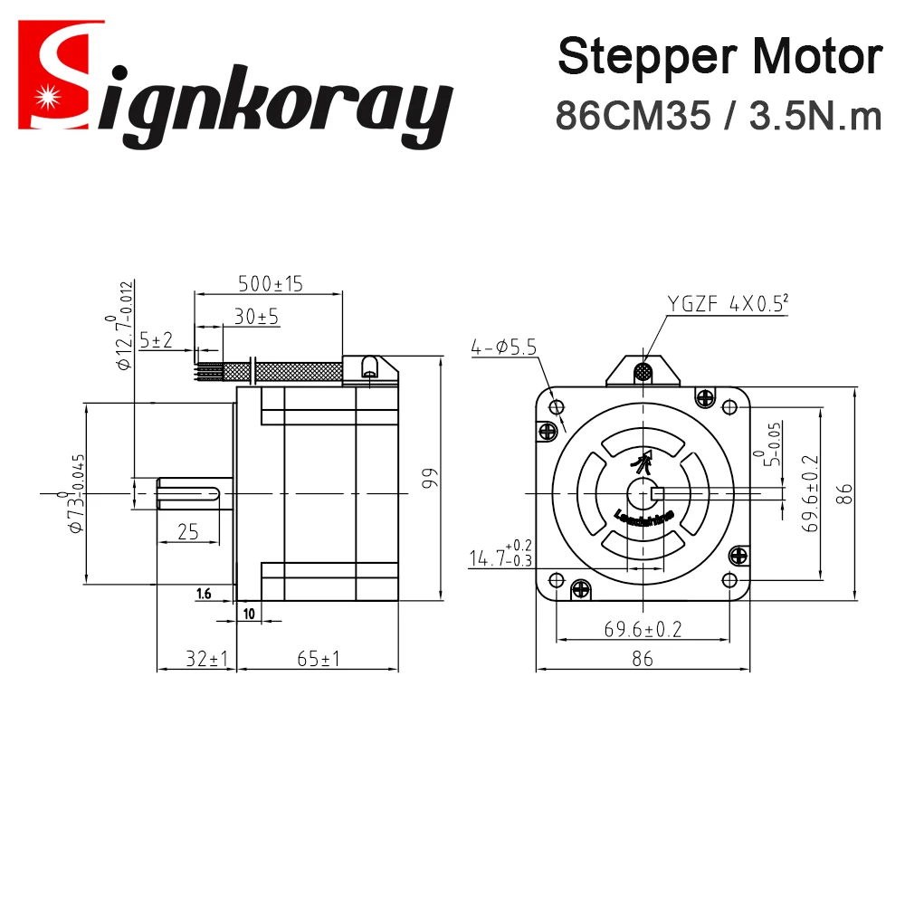 SignkoRay Leadshine Nema34 2Phase Stepper Motor 86CM35 3.5N.m 86CM45 4.5N.m For Laser Cutting and Engraving Machine