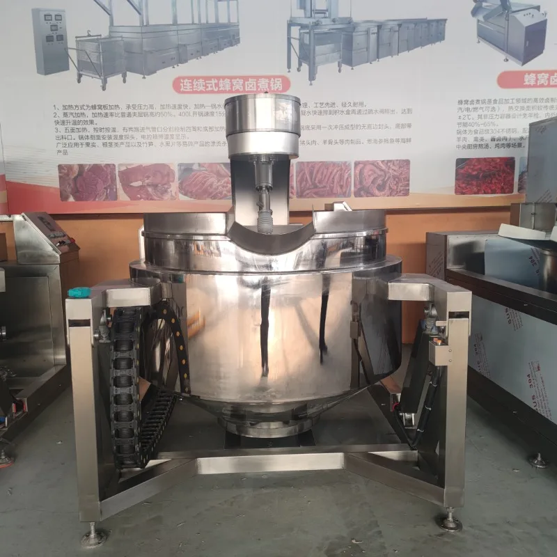 New 304 Stainless Steel Industrial Multifunctional Large Capacity Gas Steam Jacketed Cooker Pot for Meat Pet Food Restaurant Use