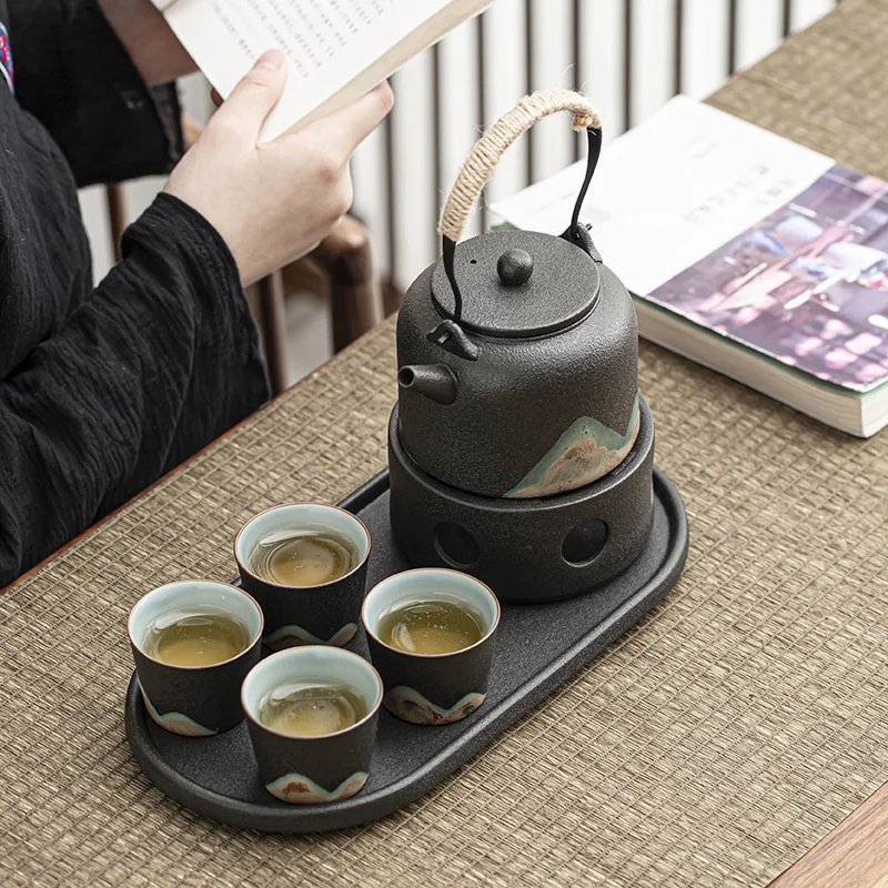 

Chinese Kung Fu Travel Tea Set Cooker Ceramic Teapot Teacup Gift Box Porcelain Teaset Kettles Teaware Sets Drinkware Four Cups