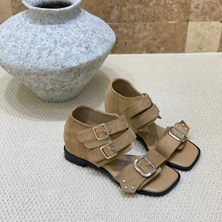 

Summer 2026 Fashion Outerwear Belt Buckle Sandals Open Toe Square Head Heightening Summer