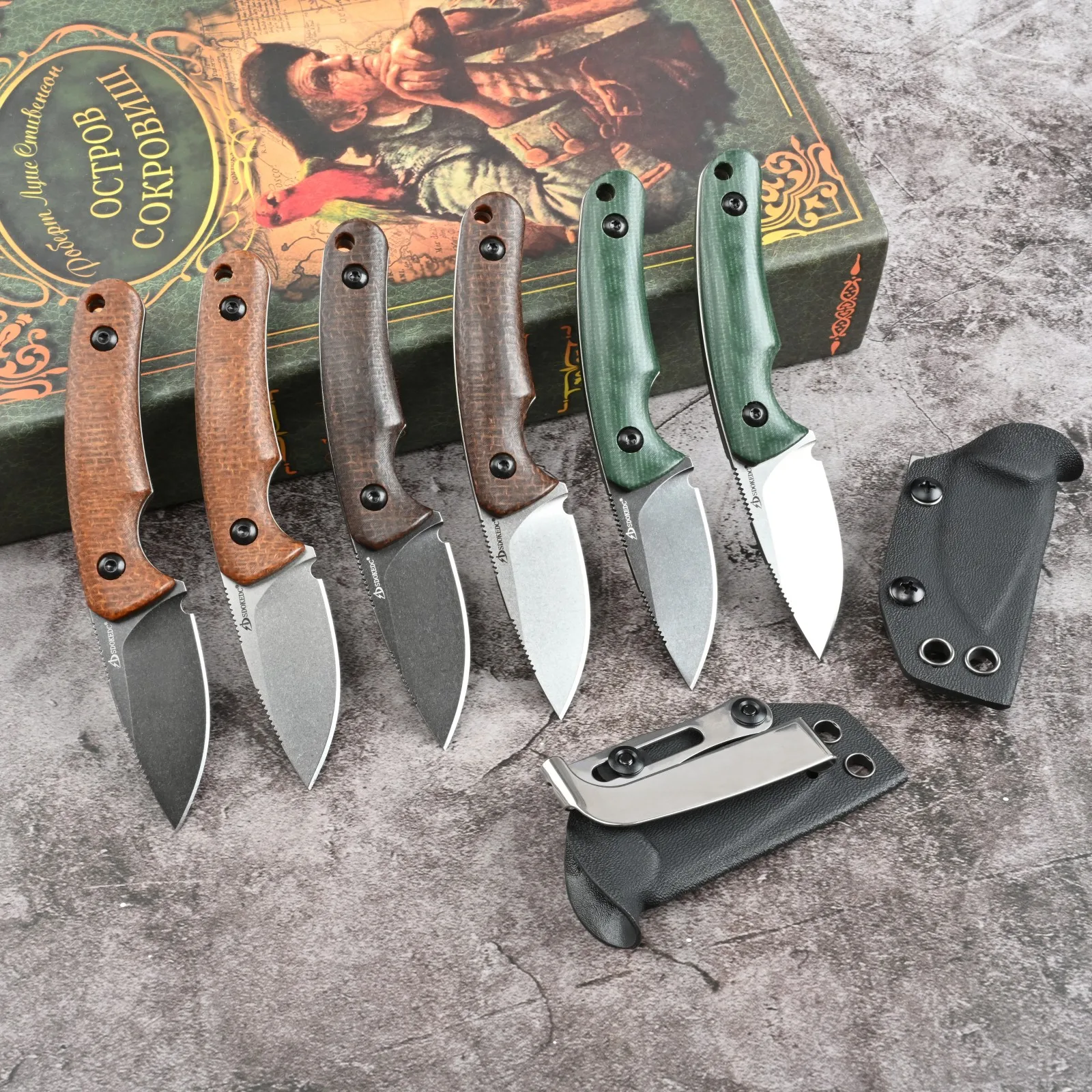 มีดใบตาย SDOKEDC รุ่น EDC มีดพิเศษเหล็ก DC53 ด้ามไมคาร์ต้า อุปกรณ์อเนกประสงค์สำหรับตั้งแคมป์ มีดตัดกล่อง ของขวัญสำหรับผู้ชายสำหรับกิจกรรมกลางแจ้ง