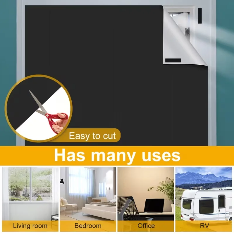 Portable Blackout Shades Travel Window Blackout Curtains, 90% Blackout Material Temporary Blackout Blinds for Baby Nursery, Bedr