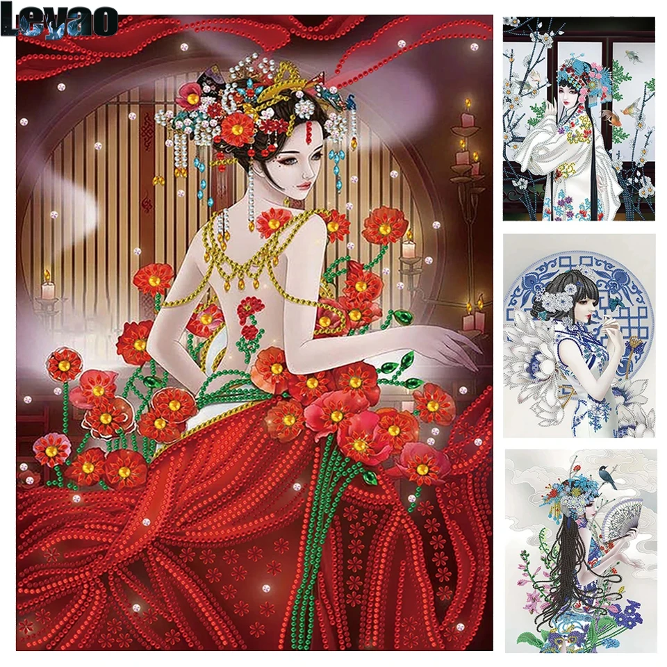 diamond mosaic Geisha Girl 5D DIY Diamond Painting full square round Drill Rhinestone Embroidery Portraits Cross Stitch Decor,