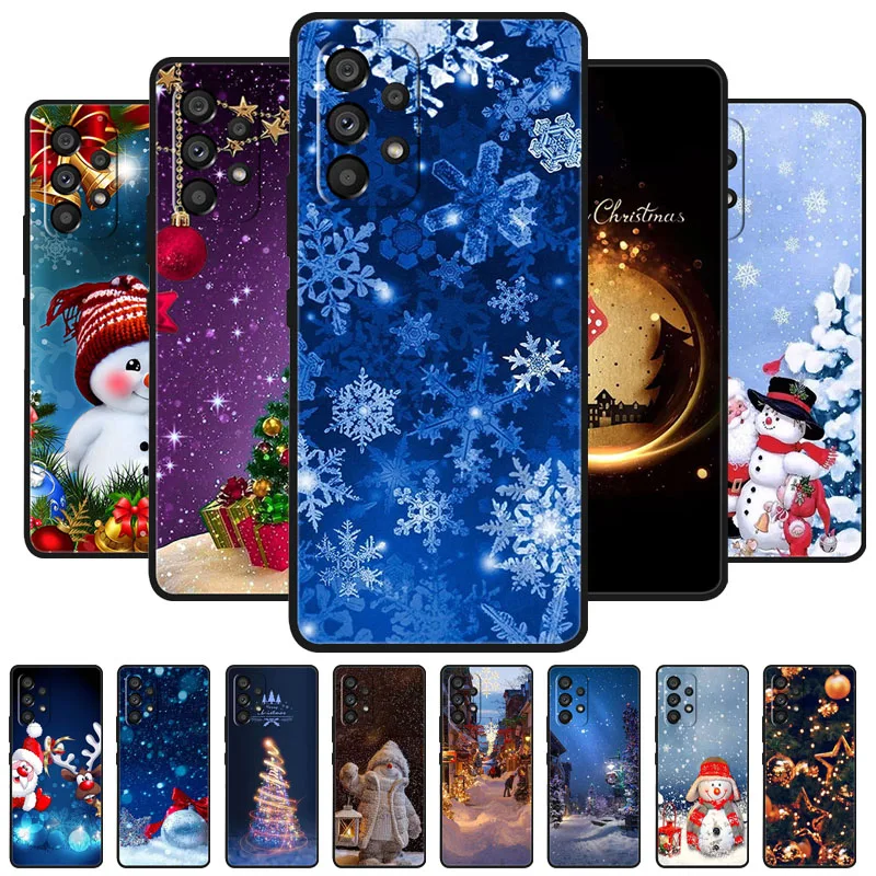 Christmas Painted Cover For Samsung Galaxy A53 A33 A73 A52s 5G Case Silicone Soft Fundas For Galaxy A52 A54 A34 A24 A14 5G Cover