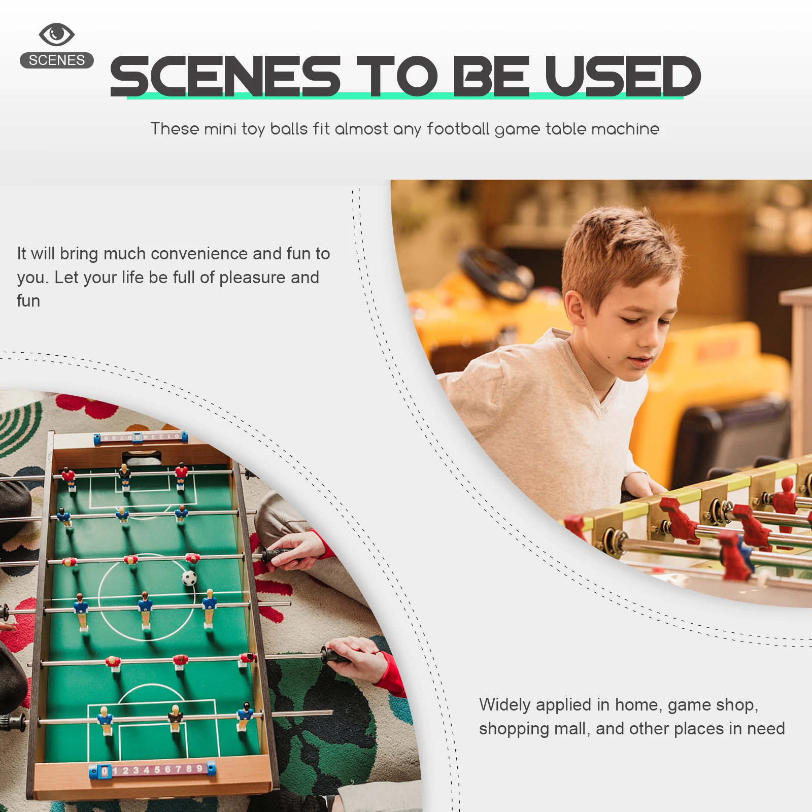 

3Pcs Professional Tabletop Football Balls Wear-Resistant Mini Foosball Balls Portable Replacement Table Soccer Supply