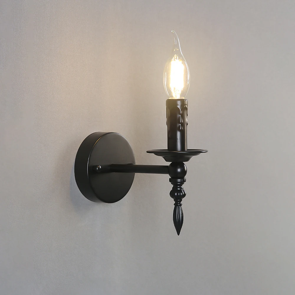 Vintage Wall Lamp American retro Wall Light bedroom bedside lights industrial style porch indoor aisle stair Candle Wall lamp