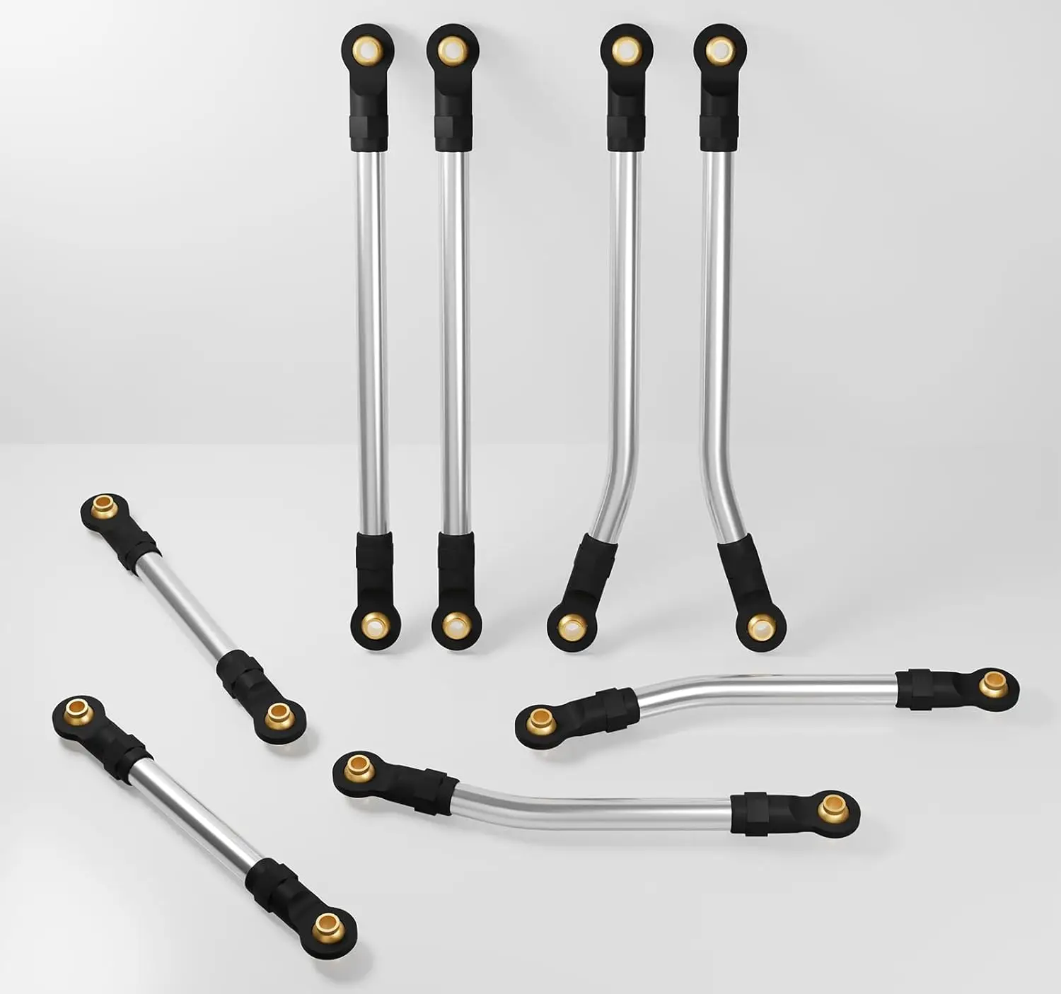 8PCS Brass/Aluminum Alloy Link Set High Clearance Chassis Links for Traxxas TRX4M 1/18 RC Crawler Car Upgrade Parts