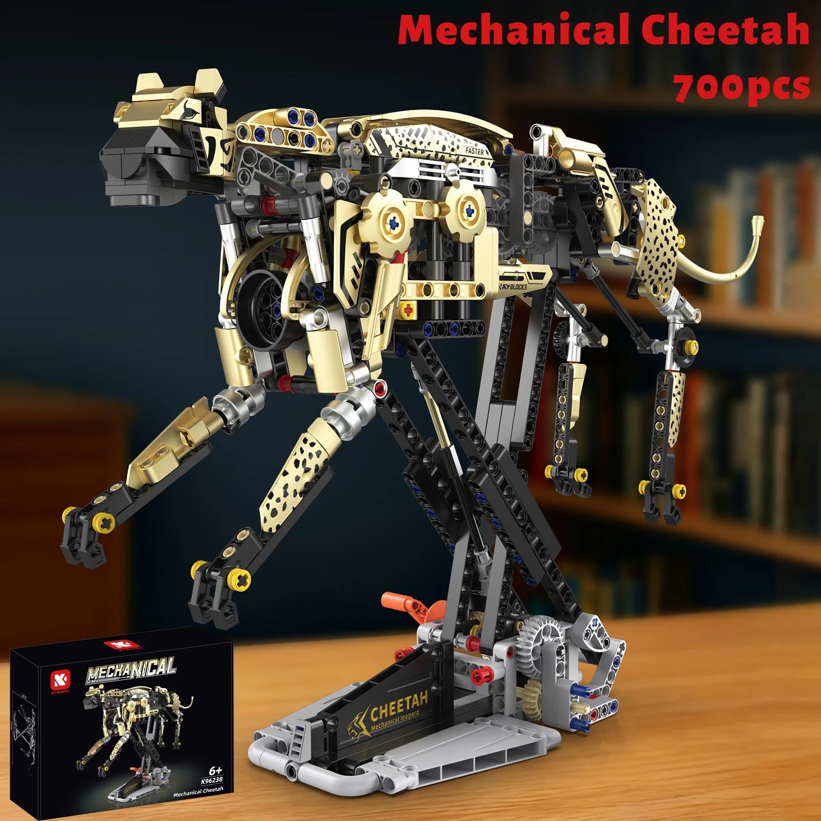ตัวต่อเชีทีห์กลไก 700 ชิ้น แบบจำลองสัตว์ ข้อต่อเชื่อมต่อ ของตกแต่ง ของเล่นประกอบสร้างสรรค์ ของขวัญวันหยุดสำหรับเด็กผู้ชาย