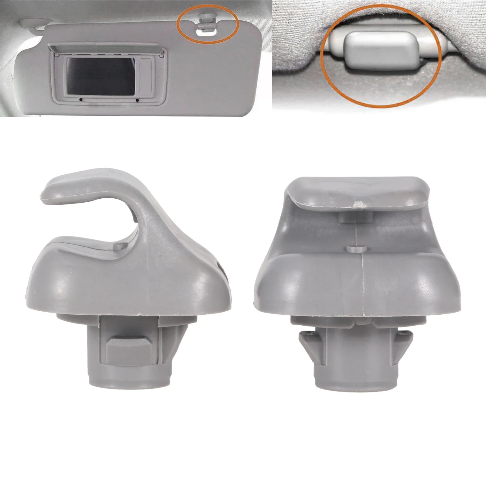 2Pcs Auto Sun Visor Clips 88217S01A01ZA 88217S04003ZA for Honda 98-07 Accord 96-04 Civic 07-11 CR-V 03-05 Element 99-10 Odyssey