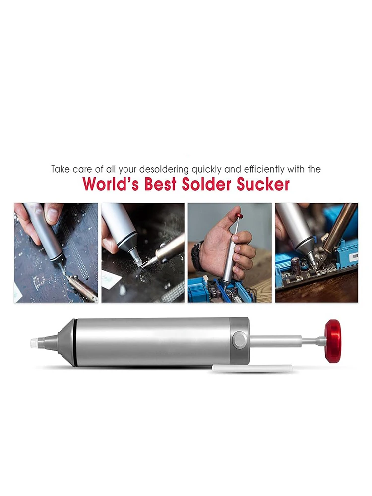 Ventouse à souder sans sabot, pompe à dessouder pour enlever la soudure avec buse d'aspiration en Silicone résistante à la chaleur remplaçable